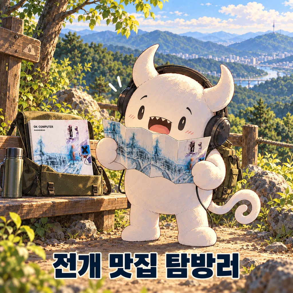 전개 맛집 탐방러 - 산길 쉼터에서 음악을 듣는 미노타우르스